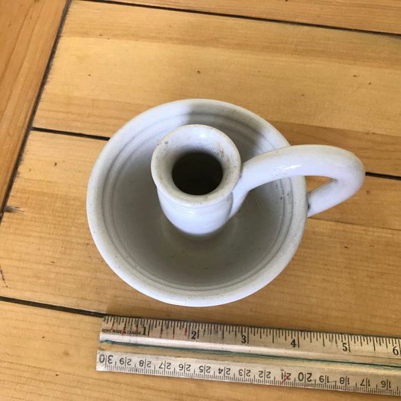 Hilborn Art Pottery Candle Holder with Handle Wee Willie Winkie Made in Canada - Picture 6 of 8
